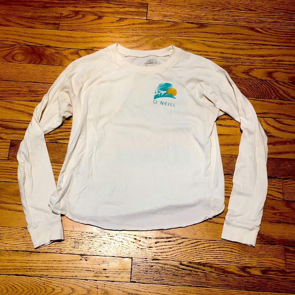 O’Neill Long Sleeve Women’s Tee. Ivory / Multicolor. Size XS.